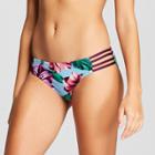 Women's Floral Print Strappy Hipster Bikini Bottom - Mossimo Merlot