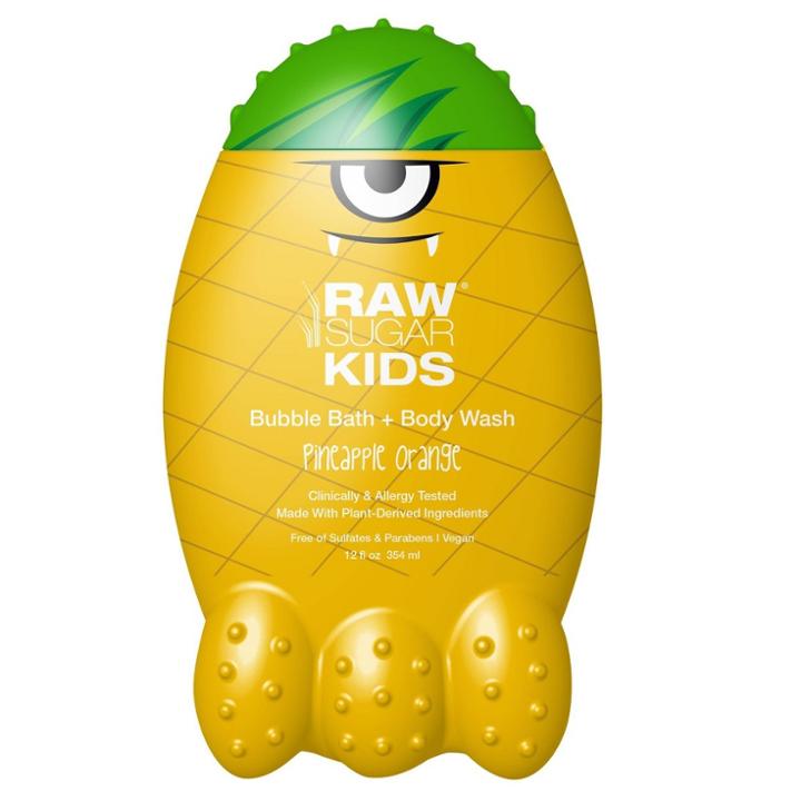 Raw Sugar Kids Bubble Bath + Body Wash Pineapple Orange