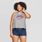 Women's Plus Size American Lips Tank Top - Modern Lux (juniors') - Heather Gray