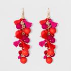 Ball Beads, Mini Tassels And Cluster Earrings - A New Day Fuchsia
