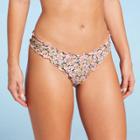 Women's Ruffle Cheeky Bikini Bottom - Shade & Shore Yellow Floral