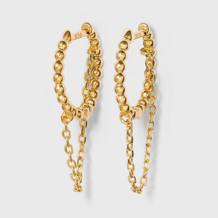 Sugarfix By Baublebar Delicate Chain Huggie Hoop Earrings - Gold