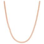 Tiara Rose Gold Over Silver 24 Round Snake Chain Necklace, Size: