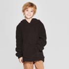 Boys' Long Sleeve Cowl Neck Sherpa Sweatshirt - Art Class Black