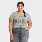 Women's Ac/dc Plus Size High Voltage Short Sleeve Graphic T-shirt - Green
