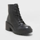 Women's Brie Combat Boots - A New Day Crocodile Black