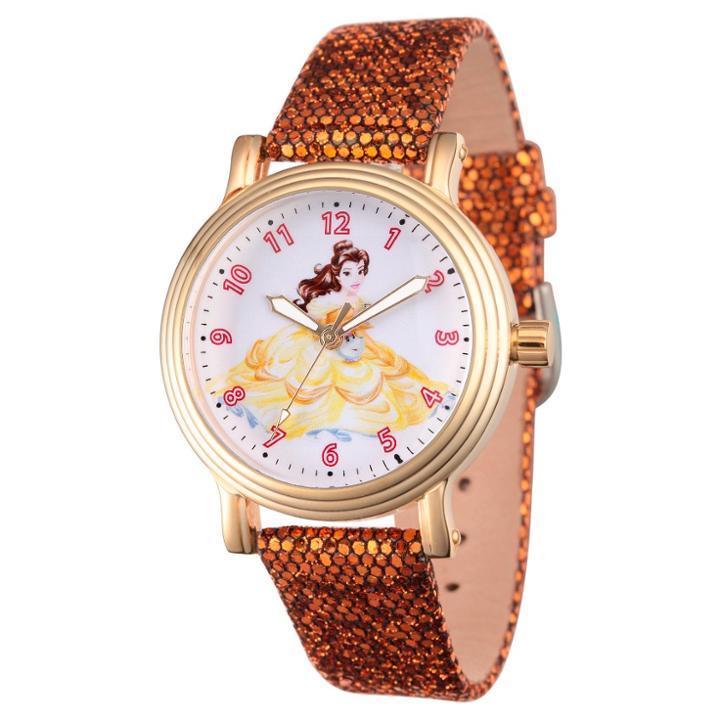 Women's Disney Princess Belle Gold Vintage Alloy Watch - Gold,