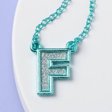 Girls' 'f' Necklace - More Than Magic Teal, Blue