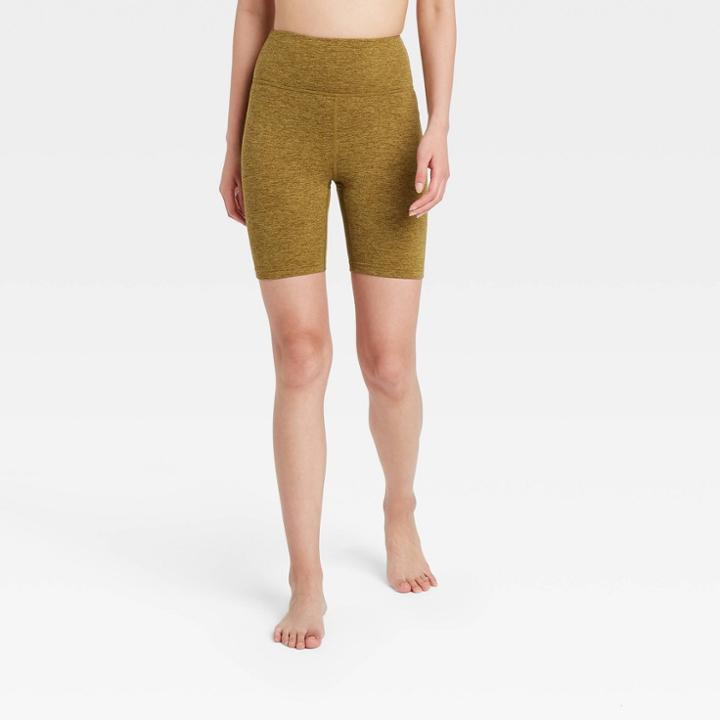 Women's High-rise Brushed Jersey Bike Shorts 7 - Joylab Army Green