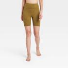 Women's High-rise Brushed Jersey Bike Shorts 7 - Joylab Army Green