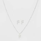 Initial F Crystal Jewelry Set - A New Day Silver, Women's