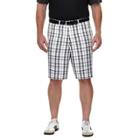 Haggar H26 - Men's Big & Tall Classic Fit Performance Shorts White Plaid