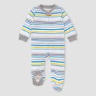 Burt's Bees Baby Baby Boys' Organic Cotton Multi Stripe Sleep N' Play - Heather Gray Newborn