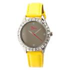 Women's Boum Chic Watch With Mirrored Dial And Crystal Surrounded Bezel-yellow, Yellow