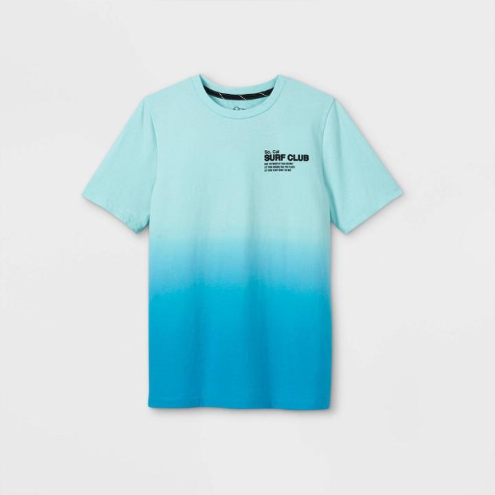 Boys' Dip-dye Graphic Short Sleeve T-shirt - Art Class Blue