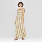 Women's Striped Strappy Tiered Maxi Dress - Xhilaration Ivory