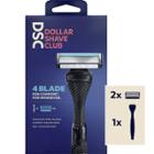 Dollar Shave Club 4-blade Men's Razor Starter Set - 1 Handle + 2 Cartridges