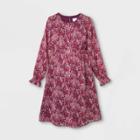 Floral Print Long Sleeve Maternity Dress - Isabel Maternity By Ingrid & Isabel Burgundy