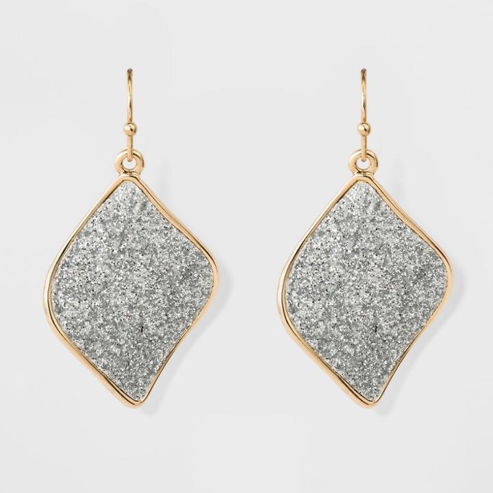 Target Women's Hanging Earrings With Glitter Paper Discs - Gold/silver