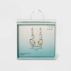 Silver Plated Cubic Zirconia Interchangeable Charm Gold Hoop Earrings - A New Day Clear