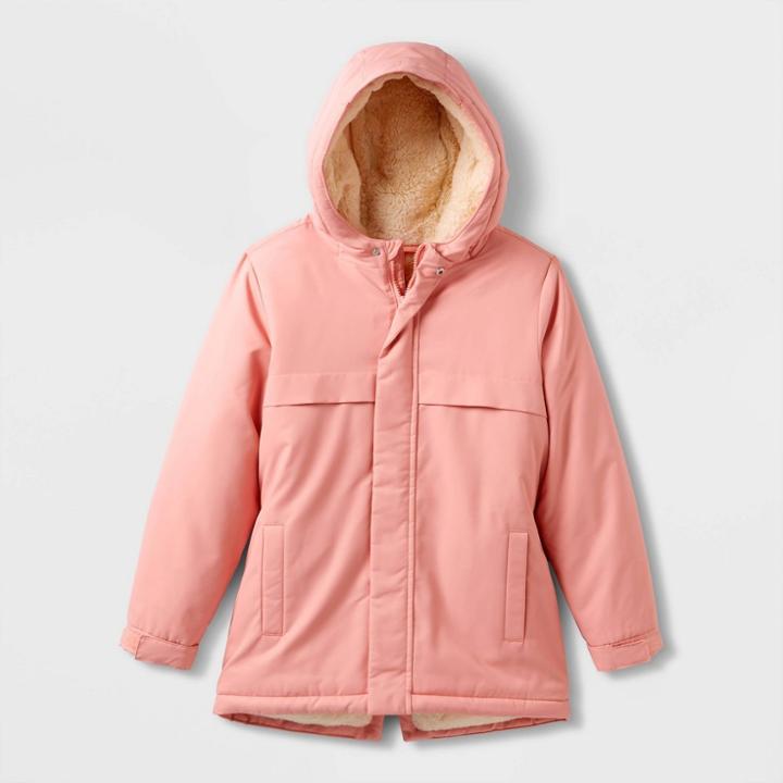 Kids' Playground Parka Jacket - Cat & Jack Coral Pink