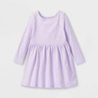 Toddler Girls' Printed Knit Long Sleeve Dress - Cat & Jack Purple