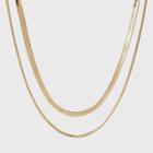 Snake Chain Necklace Set 2pc - A New Day Gold