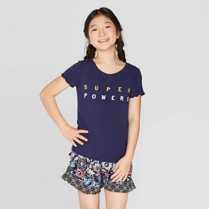 Target Girls' Short Sleeve T-shirt - Art Class Navy