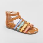 Girls' Gladiator Rainbow Valiant Sandals - Cat & Jack Cognac 1, Girl's, Brown