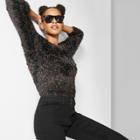 Women's Scoop Neck Long Sleeve Pullover - Wild Fable Black Xs,