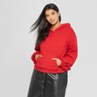 Women's Plus Size Long Balloon Sleeve Hoodie - Who What Wear Red