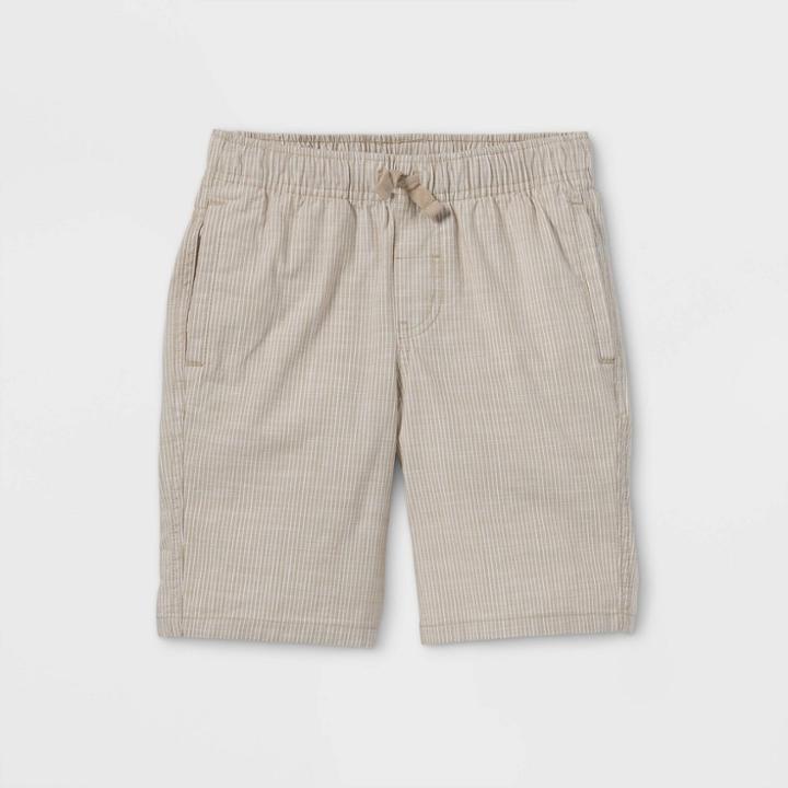 Boys' Striped Pull-on Woven Shorts - Cat & Jack Beige