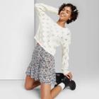 Women's Side Ruched Mini Skirt - Wild Fable Blue Floral