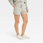 Women's Mid-rise Velour Shorts 3 - Joylab Heathered Gray