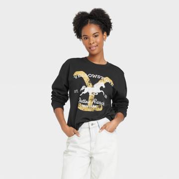 Yellowstone Series Women's Yellowstone Dutton Ranch Graphic Sweatshirt - Black