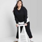 Women's Plus Size Crewneck Oversized Sweatshirt - Wild Fable Black 1x, Women's,