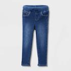 Toddler Girls' Mid-rise Pull-on Cozy Lined Skinny Jeans - Cat & Jack Dark Blue