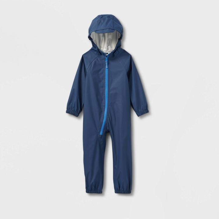 Toddler Star Long Sleeve Rain Suit - Cat & Jack Navy Blue