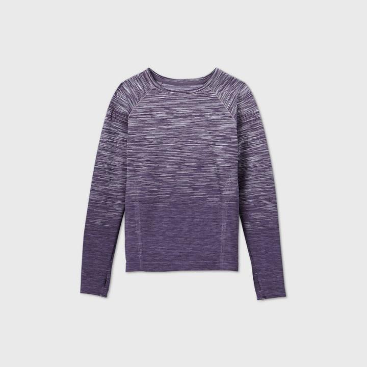 Girls' Seamless Long Sleeve T-shirt - All In Motion Raspberry Purple