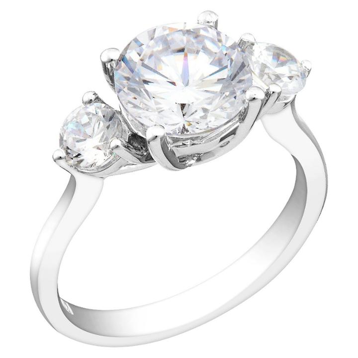 No Brand White Cubic Zirconia Silver Engagement Ring - 9 - Silver, Women's, Size: 9.0,
