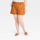 Women's Plus Size High-rise Jean Shorts - Universal Thread Tan
