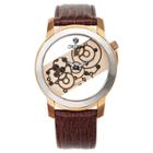 Men's Croton Stainless Steel Watch With Brown' Leather Band,