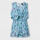 Girls' Tie Front Romper - Art Class Blue