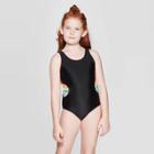 Girls' What A Catch One Piece Swimsuit - Art Class Black L Plus, Girl's, Size: