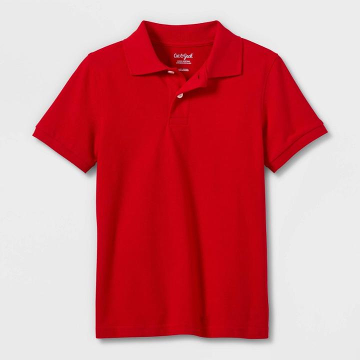 Plusboys' Short Sleeve Pique Uniform Polo Shirt - Cat & Jack Red