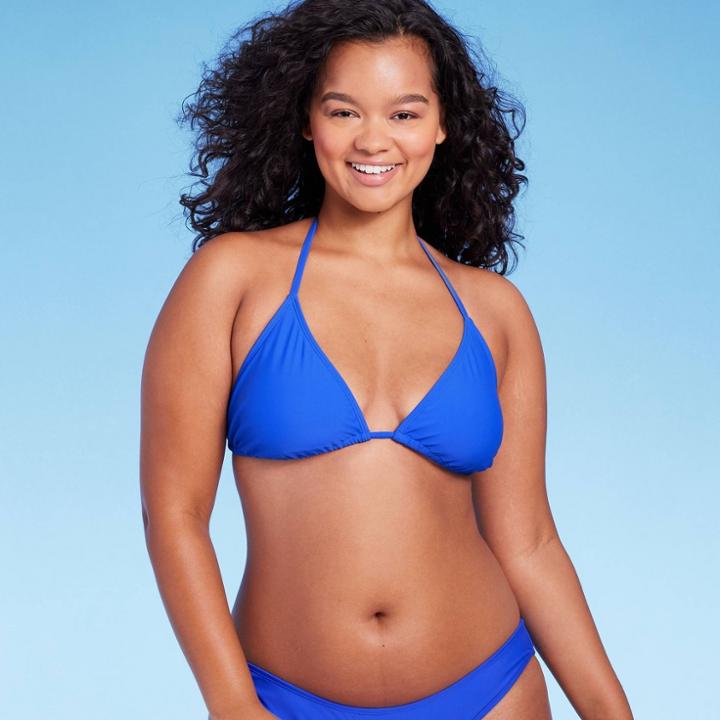 Women's Triangle Bikini Top - Wild Fable Cobalt Blue