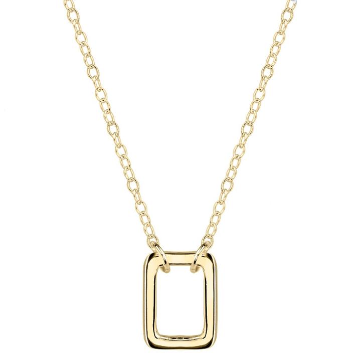 Distributed By Target Women's Sterling Silver Open Square Station Necklace - Gold