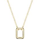 Distributed By Target Women's Sterling Silver Open Square Station Necklace - Gold