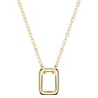 Distributed By Target Women's Sterling Silver Open Square Station Necklace - Gold
