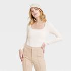Women's Slim Fit Bodysuit - A New Day Cream